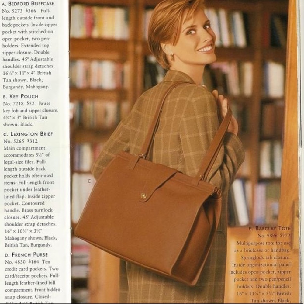 Vintage Coach XL Barclay Tote British Tan Leather 9896
